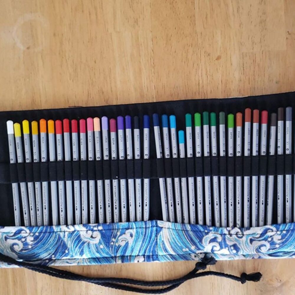 (2) 72 Slots Pencil Wrap Pencil Rolls, Artist Colored markers Roll Up Bag Brush